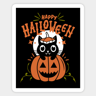 Happy Halloween - Pumpkin Cat Magnet